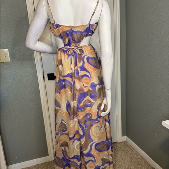 ASTR Sanger Dress In Purple Peach Swirl Features Size Medium.  #115 - Picture 8 of 11